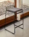 Hee Bar Stool black powder coated steel_Hee Bar Stool Seat Cushion anthracite.webp