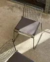 Hee Dining Chair fall green powder coated steel_Hee Dining Chair Seat Cushion anthracite.webp