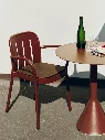 Deville Armchair iron red_Deville Seat Pad iron red_Palissade Cone Table iron red.webp