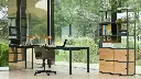 Layout Armchair 244 Grano caper green leather black base_Annex Table Flush dark grey lino black alu legs_New Order Comb 503.webp