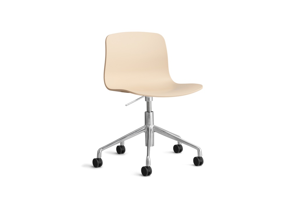 HAY AAC 50 Polished aluminium base (Melange Cream, met seat pad)
