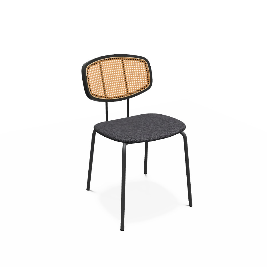 Perfecta Ritmo zwart (V400 Carbon, epoxy Zwart + rug rattan naturel + Zwart)