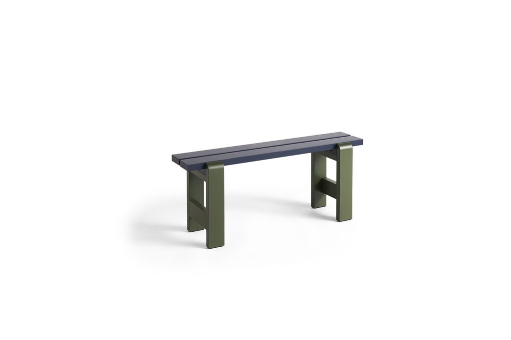 HAY Weekday Bench Duo 111cm (met kussen (kleur poten), Blue + Olive)