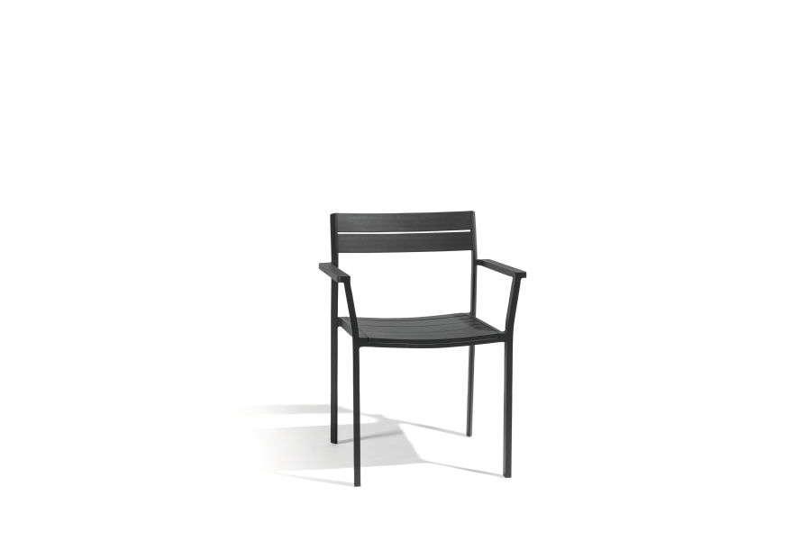 Diphano Metris Armchair Alu (Lava, met teak armleuningen)