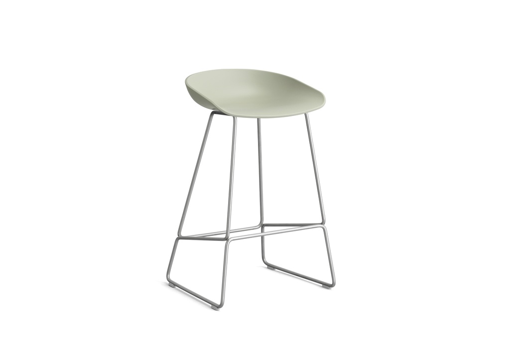 HAY AAS 38 Stainless steel base (Melange Cream, Wit, Standaard glijders)