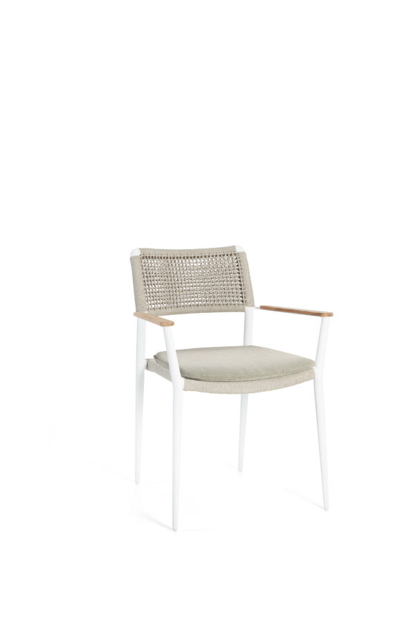 Diphano Ray Dining armchair (met kussen, met kussen, White + Mineral, White + Mineral, met Beschermhoes, met Beschermhoes)