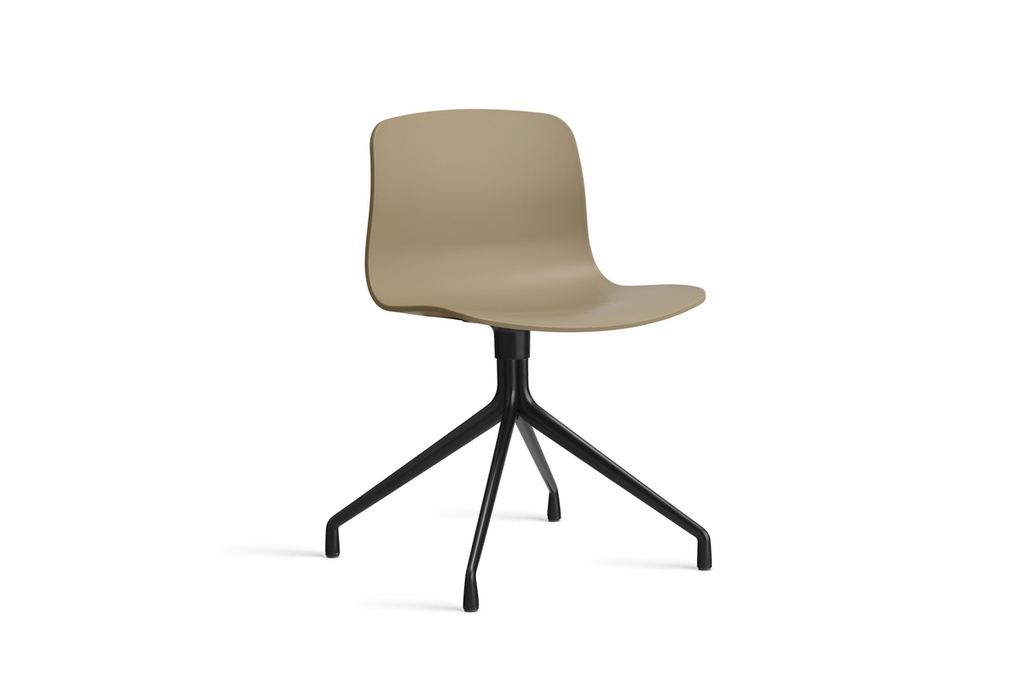 HAY AAC 10 Black metal base (Melange Cream, Standaard glijders, met seat pad)