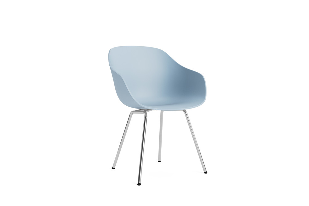 HAY AAC 226 Chrome metal base (Melange Cream, Standaard glijders, met seat pad)