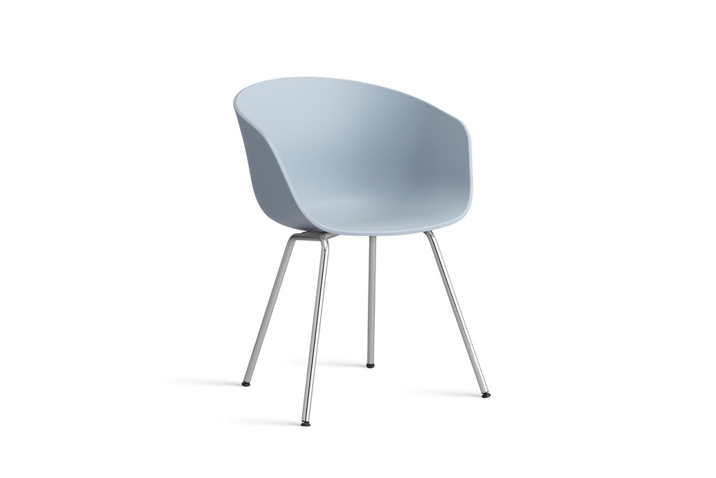 HAY AAC 26 Chrome metal base (Melange Cream, Standaard glijders, met seat pad)