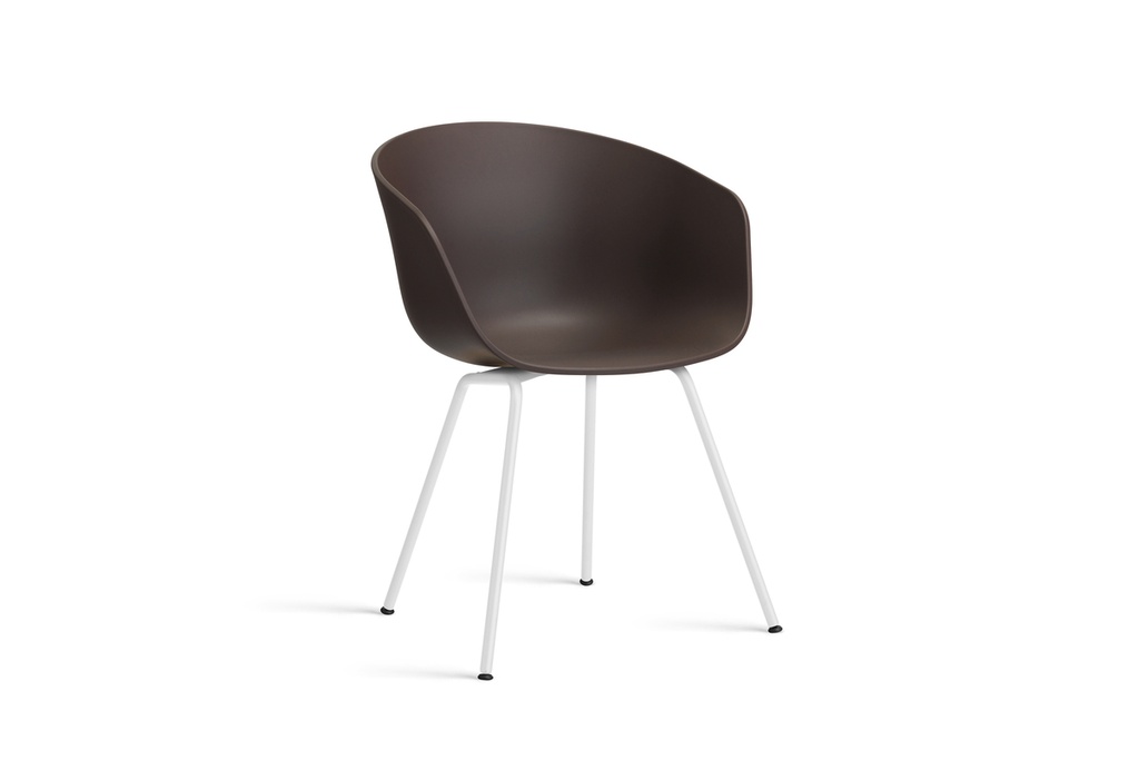 HAY AAC 26 White metal base (Melange Cream, Standaard glijders, met seat pad)