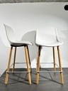 HAY NEU 12 Tabouret de bar - Blanc crème + chêne (2x)