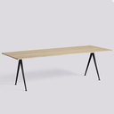 HAY Pyramid Tafel 250 x 85 H74 poten zwart gelakt metaal - blad in massief e