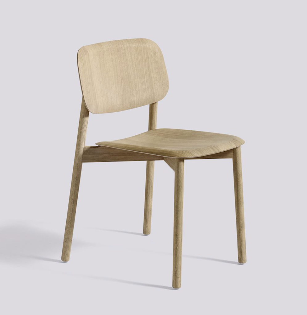 HAY Soft Edge 12 structuur massief eik, zit en rug eik fineer mat gelakt