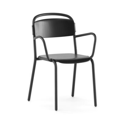 Infiniti Skol PP armchair (Chromium plated 01, Indoor coating, Cipria P480C, met armleuning)