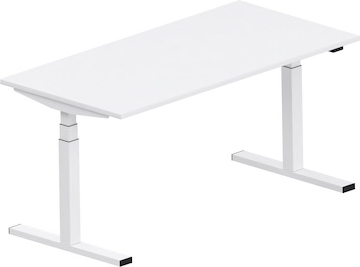 Nowy Styl E-Model 2.0 Zit-Sta Bureau (White, links, met kabelgoot)
