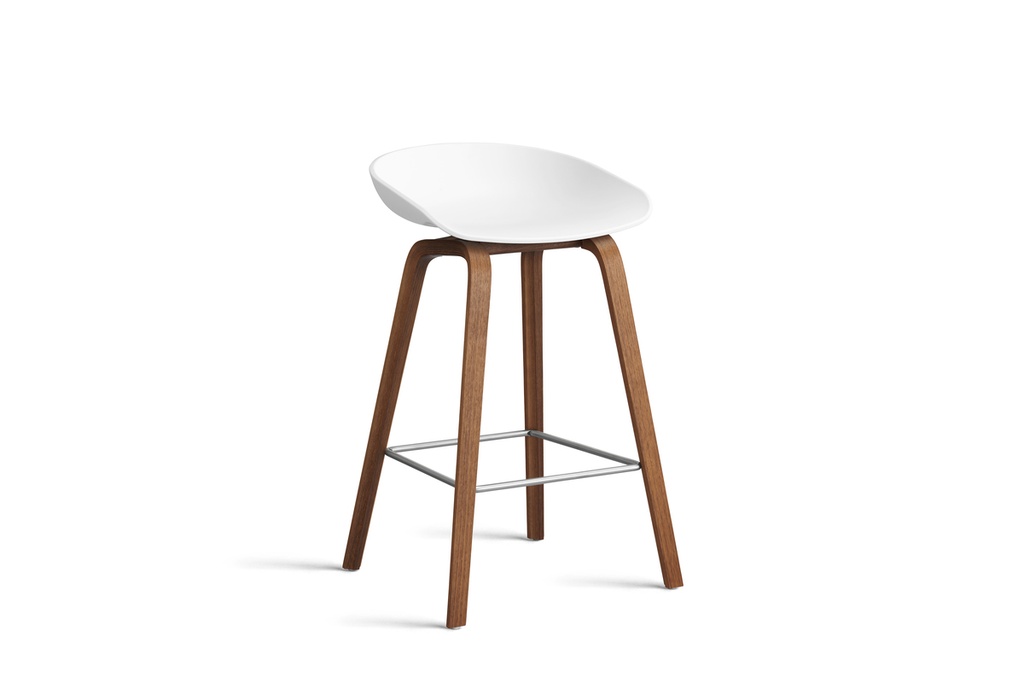 HAY AAS 32 Walnut base (Melange Cream, Standaard glijders, Stainless Steel, H65)