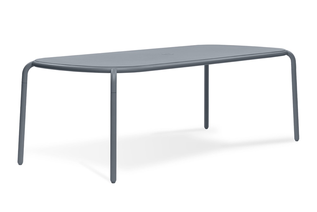 Fatboy Toni Tablo 220x105 (Antraciet, met kandelaar, 4 armstoelen + 2 bistro stoelen)