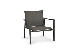 Diphano Selecta lounge chair (met teak armleuningen, Wit + Sand, met voetenbank)