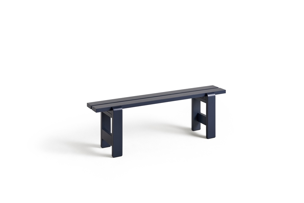 HAY Weekday Bench 140cm (met kussen, Azure Blue pinewood)