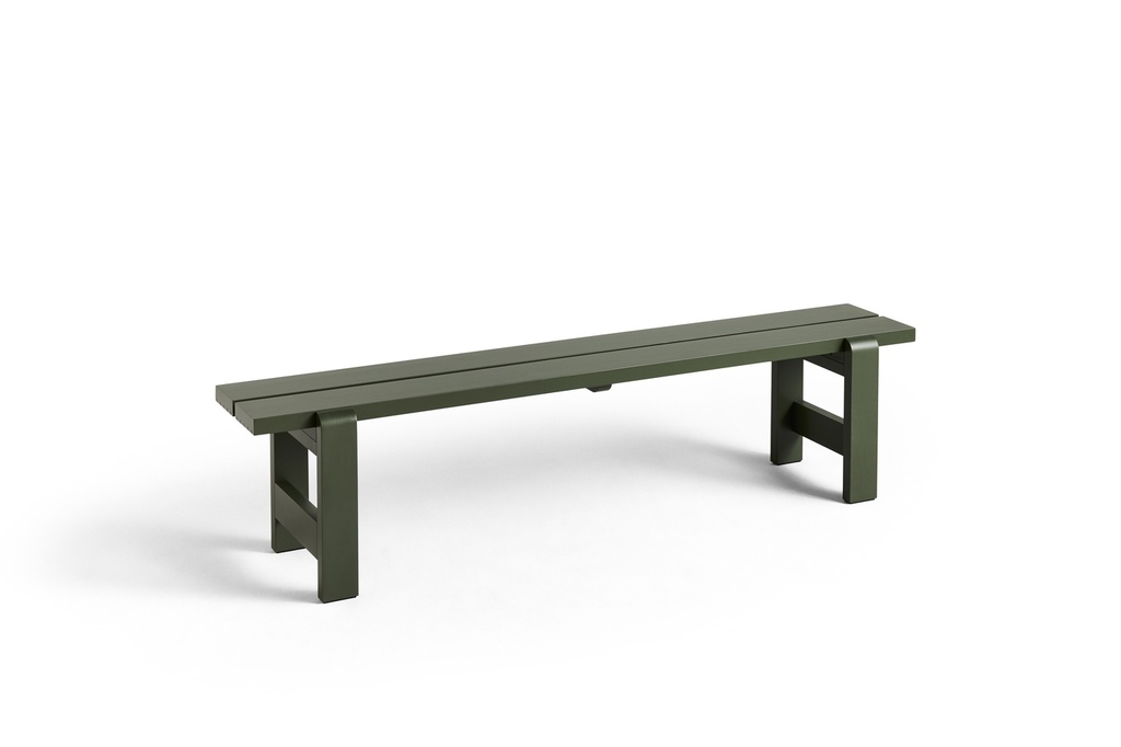 HAY Weekday Bench 190cm (met kussen, Azure Blue pinewood)