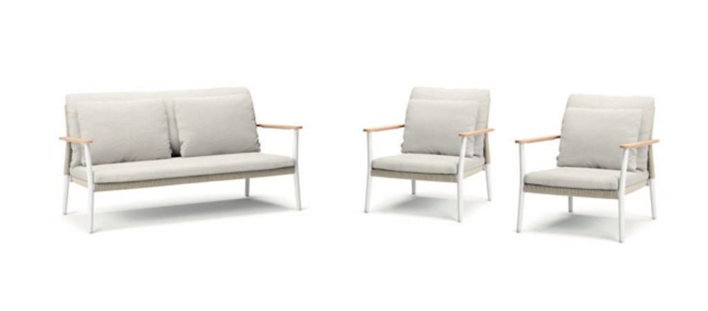 Diphano Ray lounge Set (2 + 2x1) (Wit + Sand, Wit + Sand, met Beschermhoes, met Beschermhoes)