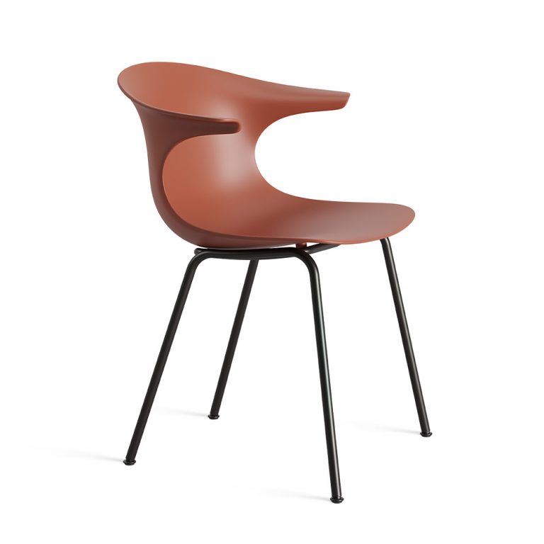 Infiniti Loop armchair (Chroom, Zwart, 4 poten stapelbaar)