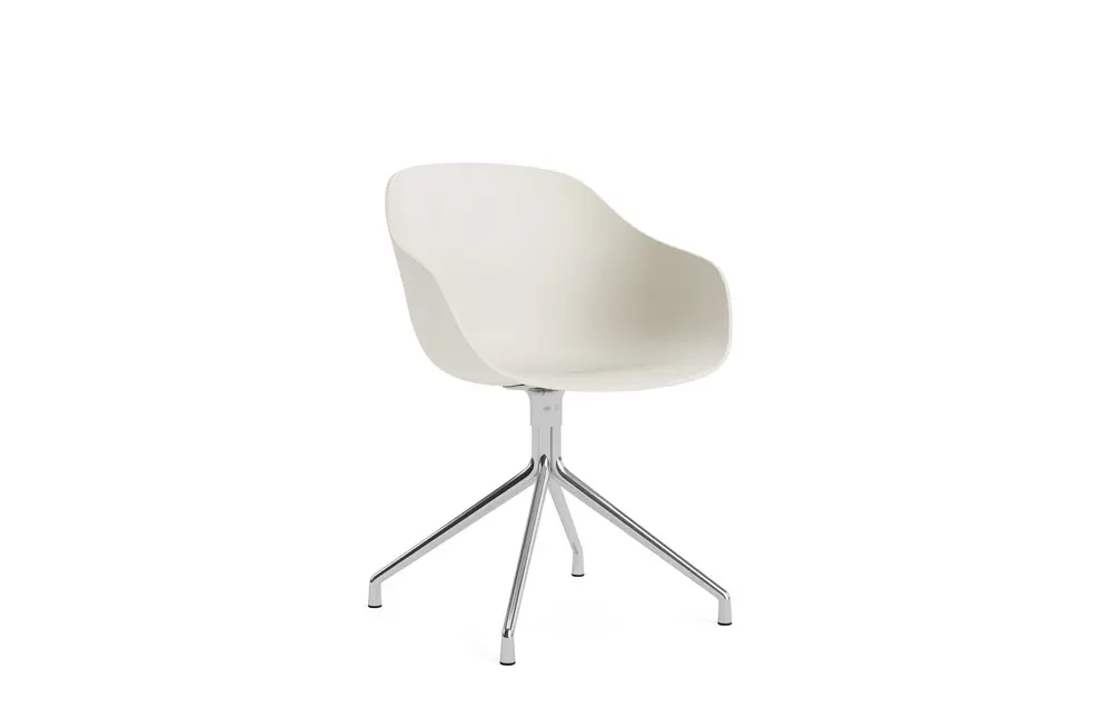 HAY AAC 220 Polished metal base (Melange Cream, Standaard glijders)