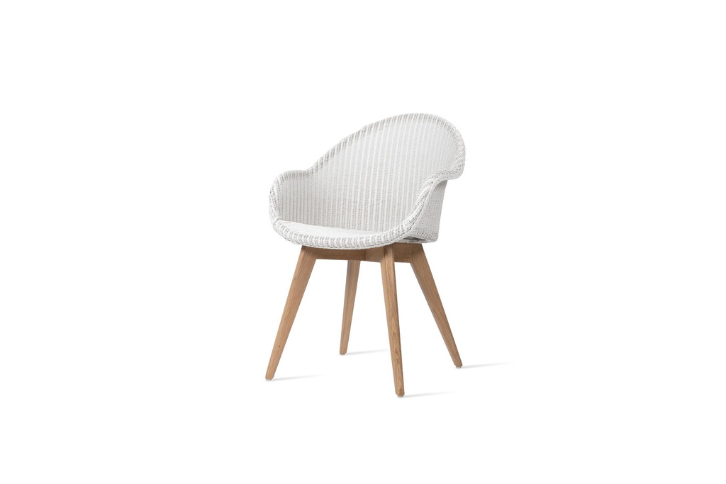 Vincent Sheppard Avril HB dining chair  wooden base (Pure White P024, Natural Oak 0W011)